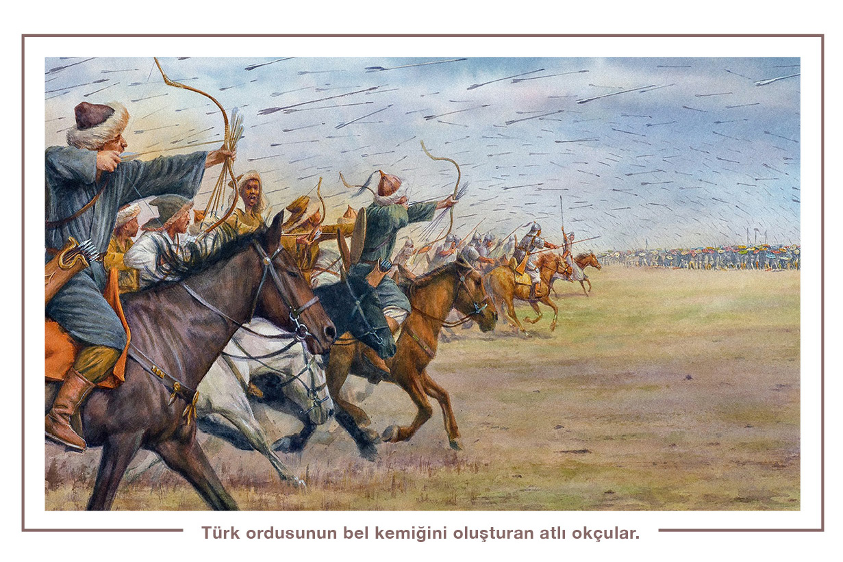 Türk ordusunun bel kemiğini oluşturan atlı okçular.