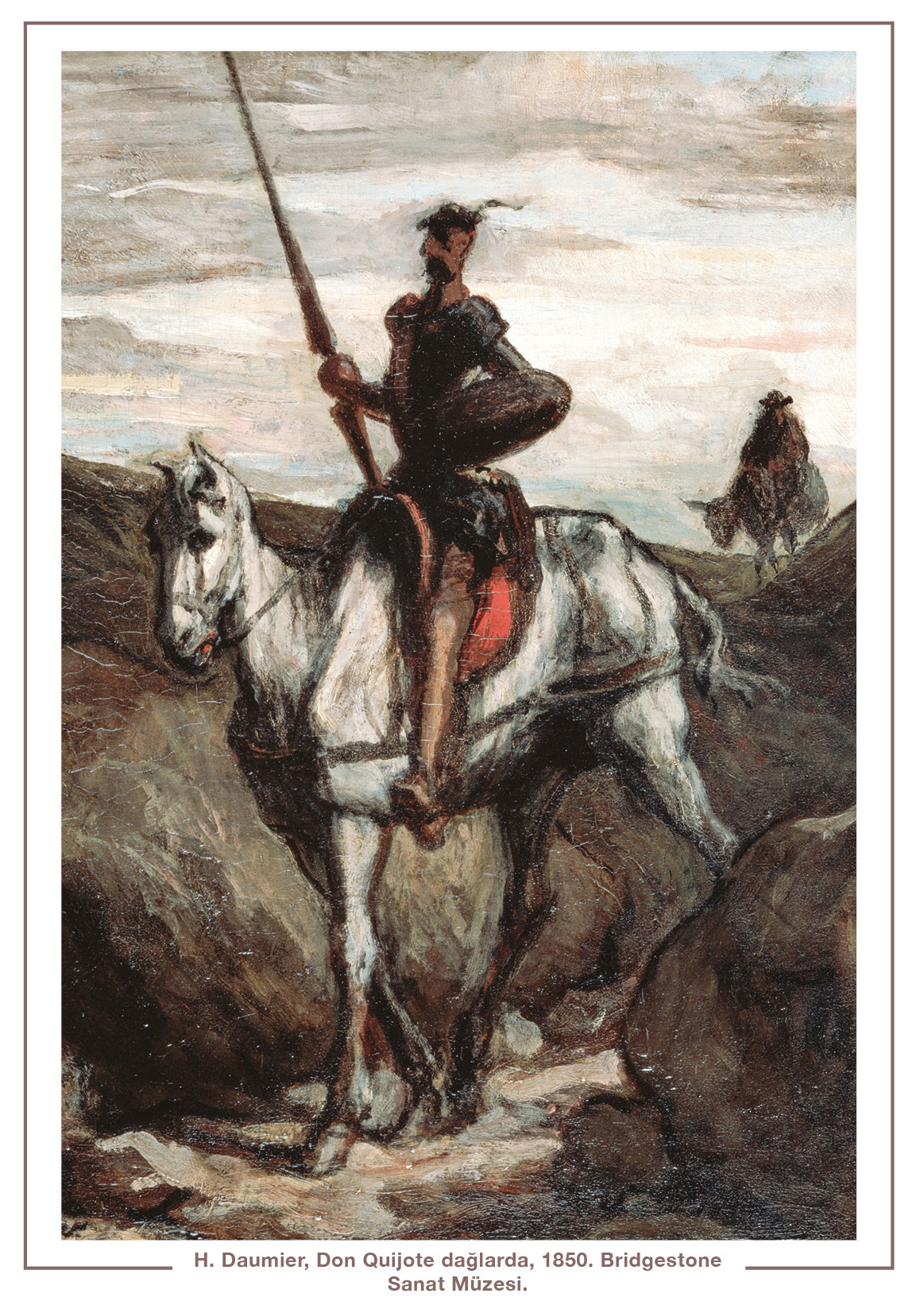 H. Daumier, Don Quijote dağlarda, 1850. Bridgestone Sanat Müzesi.