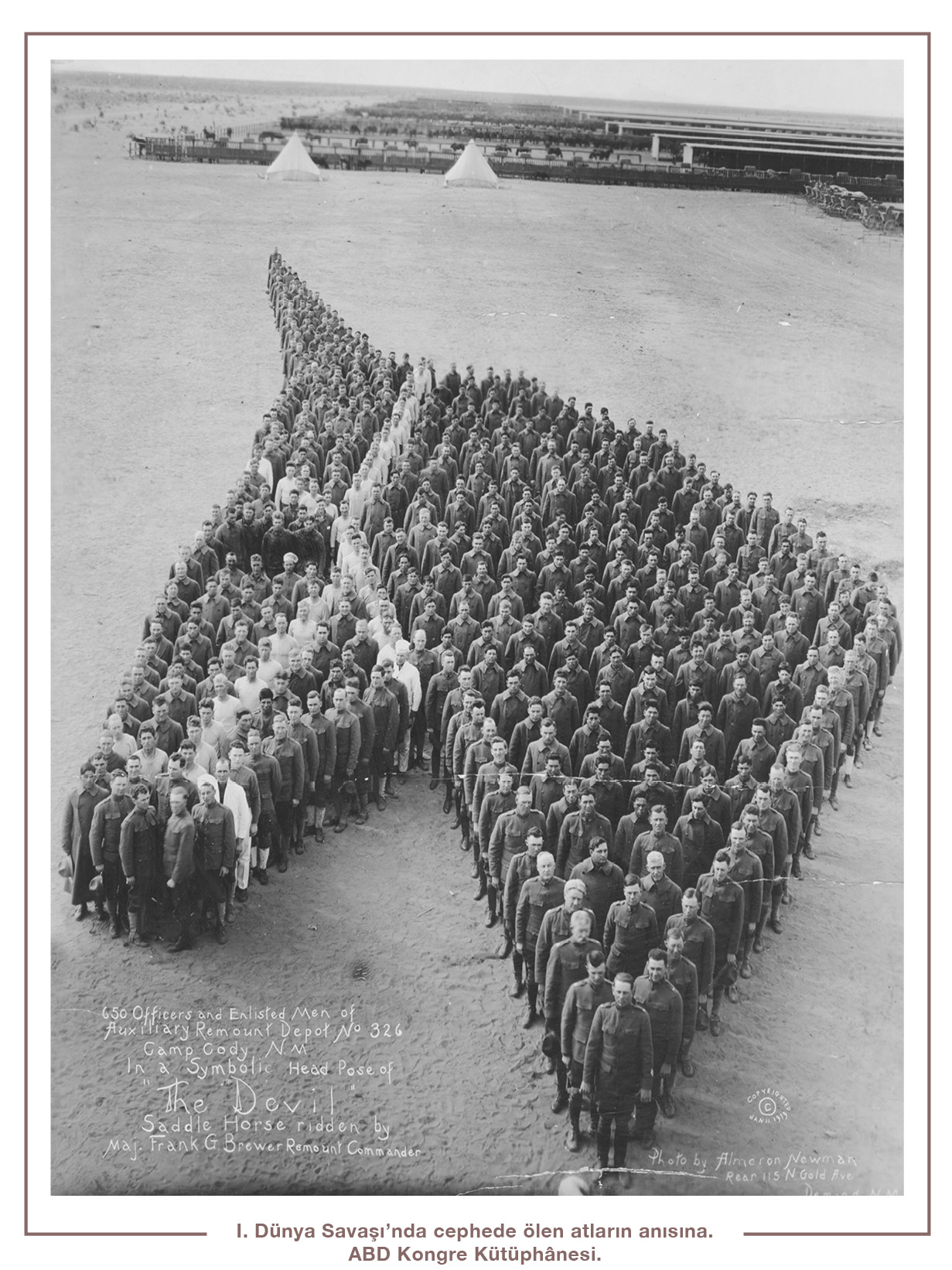 I. Dünya Savaşı’nda cephede ölen atların anısına. ABD Kongre Kütüphânesi.