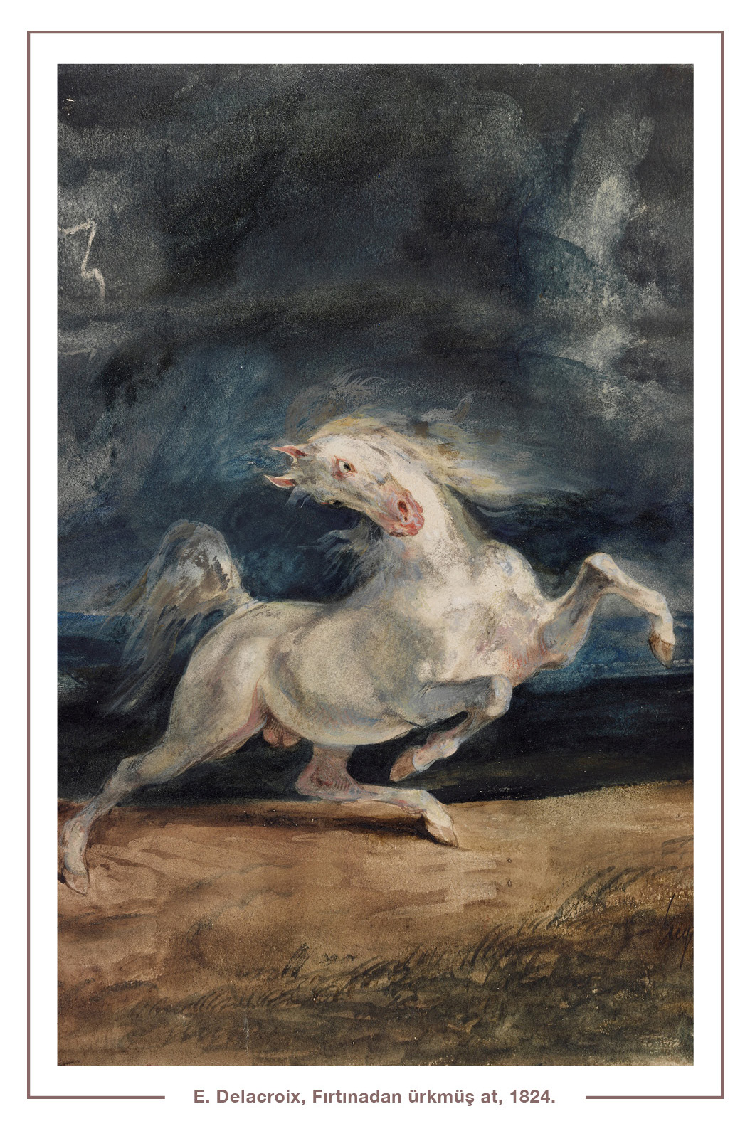 E. Delacroix, Fırtınadan ürkmüş at, 1824.